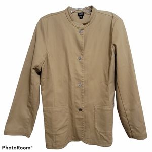 Eileen Fisher Khaki Minimalist Utility Jacket Tan Size Small